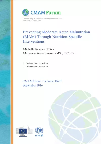 Cover of Preventing Moderate Acute Malnutrition (MAM) Through Nutrition-Specific Interventions