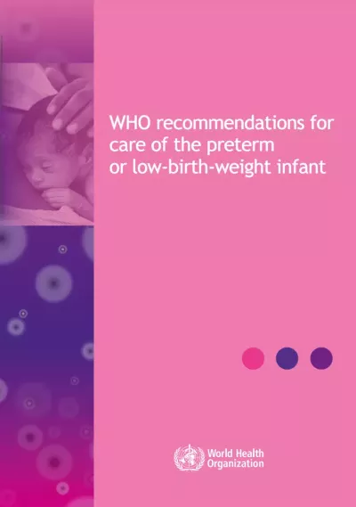 Cover of WHO recommendations on preterm